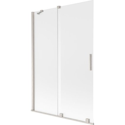 Mexen Velar, 2-krídlová posuvná vaňová zástena 120 x 150 cm, 8mm sklo námraza, brúsená oceľ, 896-120-000-31-97