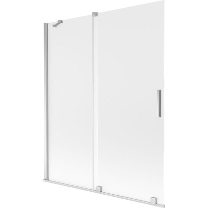 Mexen Velar, 2-krídlová posuvná vaňová zástena 140 x 150 cm, 8mm sklo námraza, chrómová, 896-140-000-31-01