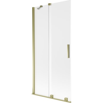 Mexen Velar, 2-krídlová posuvná vaňová zástena 95 x 150 cm, 8mm sklo námraza, zlatá lesklá, 896-095-000-31-50