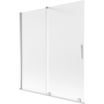 Mexen Velar, 2-krídlová posuvná vaňová zástena 150 x 150 cm, 8mm sklo námraza, chrómová, 896-150-000-31-01