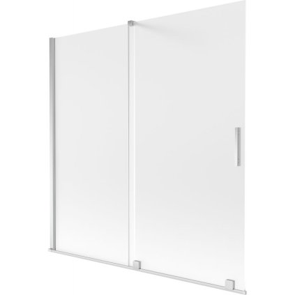 Mexen Velar, 2-krídlová posuvná vaňová zástena 160 x 150 cm, 8mm sklo námraza, chrómová, 896-160-000-31-01