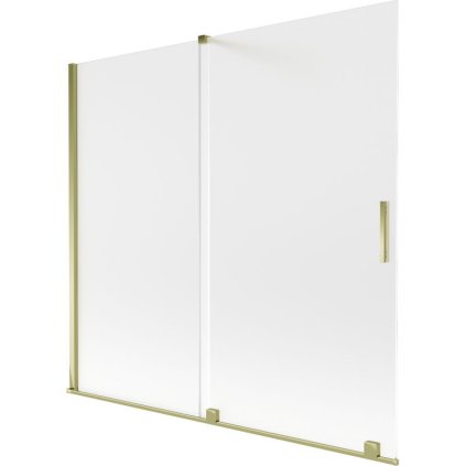 Mexen Velar, 2-krídlová posuvná vaňová zástena 170 x 150 cm, 8mm sklo námraza, zlatá lesklá, 896-170-000-31-50