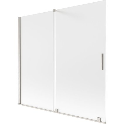Mexen Velar, 2-krídlová posuvná vaňová zástena 170 x 150 cm, 8mm sklo námraza, brúsená oceľ, 896-170-000-31-97