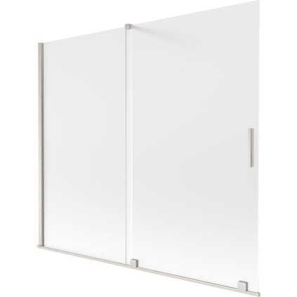Mexen Velar, 2-krídlová posuvná vaňová zástena 180 x 150 cm, 8mm sklo námraza, brúsená oceľ, 896-180-000-31-97