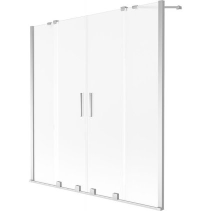 Mexen Velar Duo, 2-krídlová posuvná vaňová zástena 150 x 150 cm, 8mm sklo námraza, chrómová, 896-150-000-32-01