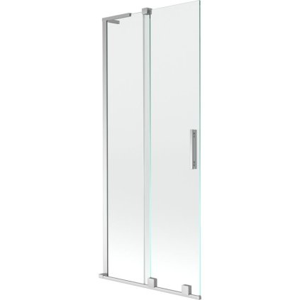 Mexen Velar L, 2-krídlová posuvná vaňová zástena 85 x 150 cm, 8mm číre sklo, chrómový profil, 896-085-003-01-01