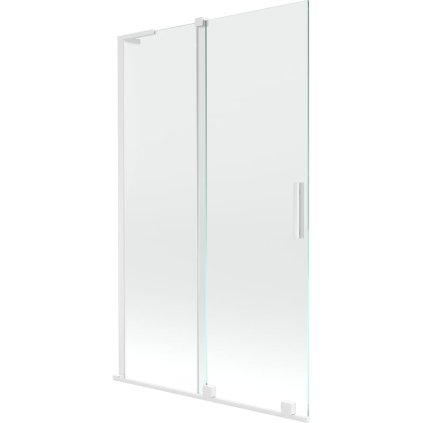 Mexen Velar L, 2-krídlová posuvná vaňová zástena 110 x 150 cm, 8mm číre sklo, biely profil, 896-110-003-01-20