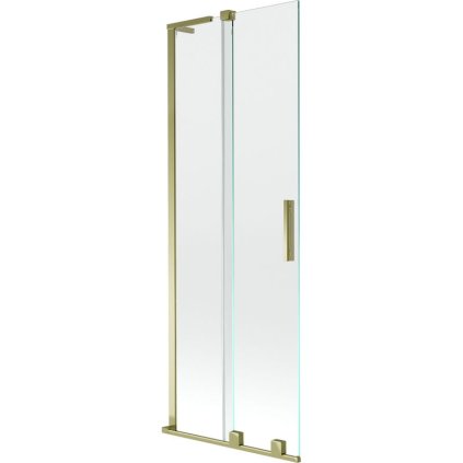 Mexen Velar L, 2-krídlová posuvná vaňová zástena 75 x 150 cm, 8mm číre sklo, zlatý lesklý profil, 896-075-003-01-50