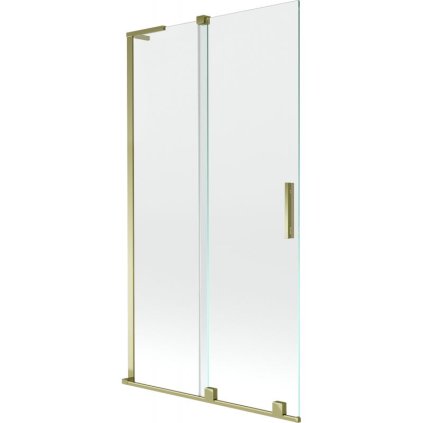 Mexen Velar L, 2-krídlová posuvná vaňová zástena 100 x 150 cm, 8mm číre sklo, zlatý lesklý profil, 896-100-003-01-50