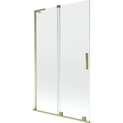 Mexen Velar L, 2-krídlová posuvná vaňová zástena 110 x 150 cm, 8mm číre sklo, zlatý lesklý profil, 896-110-003-01-50