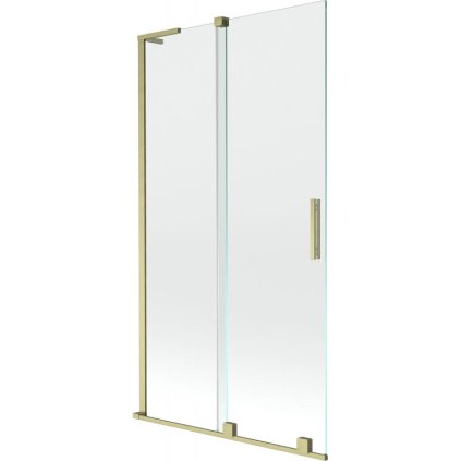 Mexen Velar L, 2-krídlová posuvná vaňová zástena 100 x 150 cm, 8mm číre sklo, zlatý matný profil, 896-100-003-01-55