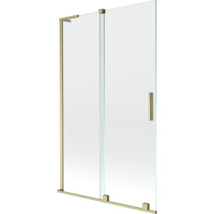 Mexen Velar L, 2-krídlová posuvná vaňová zástena 110 x 150 cm, 8mm číre sklo, zlatý matný profil, 896-110-003-01-55
