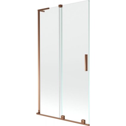 Mexen Velar L, 2-krídlová posuvná vaňová zástena 100 x 150 cm, 8mm číre sklo, ružové zlato, 896-100-003-01-60