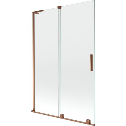 Mexen Velar L, 2-krídlová posuvná vaňová zástena 120 x 150 cm, 8mm číre sklo, ružové zlato, 896-120-003-01-60