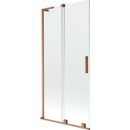 Mexen Velar L, 2-krídlová posuvná vaňová zástena 90 x 150 cm, 8mm číre sklo, medená matná, 896-090-003-01-65
