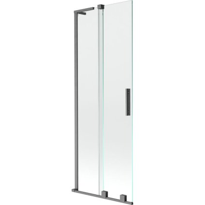 Mexen Velar L, 2-krídlová posuvná vaňová zástena 75 x 150 cm, 8mm číre sklo, brúsený grafit, 896-075-003-01-66