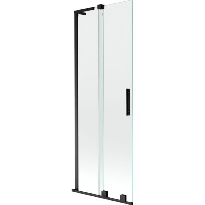 Mexen Velar L, 2-krídlová posuvná vaňová zástena 70 x 150 cm, 8mm číre sklo, čierna matná, 896-070-003-01-70
