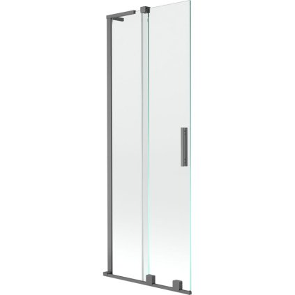 Mexen Velar L, 2-krídlová posuvná vaňová zástena 70 x 150 cm, 8mm číre sklo, grafitová matná, 896-070-003-01-95