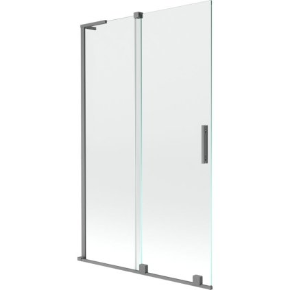 Mexen Velar L, 2-krídlová posuvná vaňová zástena 110 x 150 cm, 8mm číre sklo, grafitová matná, 896-110-003-01-95