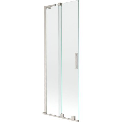 Mexen Velar L, 2-krídlová posuvná vaňová zástena 75 x 150 cm, 8mm číre sklo, brúsená oceľ, 896-075-003-01-97