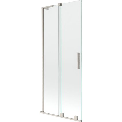 Mexen Velar L, 2-krídlová posuvná vaňová zástena 80 x 150 cm, 8mm číre sklo, brúsená oceľ, 896-080-003-01-97