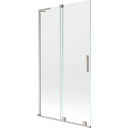 Mexen Velar L, 2-krídlová posuvná vaňová zástena 100 x 150 cm, 8mm číre sklo, brúsená oceľ, 896-100-003-01-97