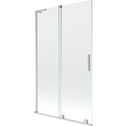 Mexen Velar L, 2-krídlová posuvná vaňová zástena 110 x 150 cm, 8mm číre sklo, brúsená oceľ, 896-110-003-01-97
