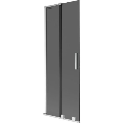 Mexen Velar L, 2-krídlová posuvná vaňová zástena 70 x 150 cm, 8mm šedé sklo, chrómový profil, 896-070-003-41-01
