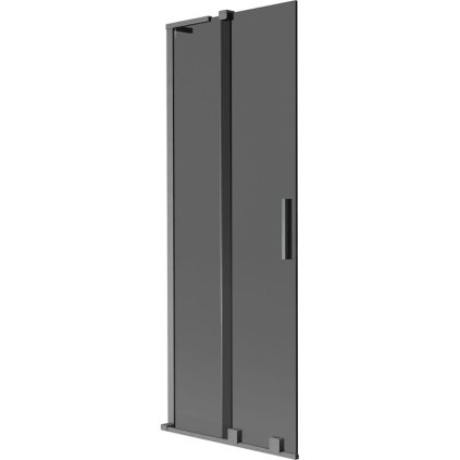 Mexen Velar L, 2-krídlová posuvná vaňová zástena 70 x 150 cm, 8mm šedé sklo, brúsený grafit, 896-070-003-41-66