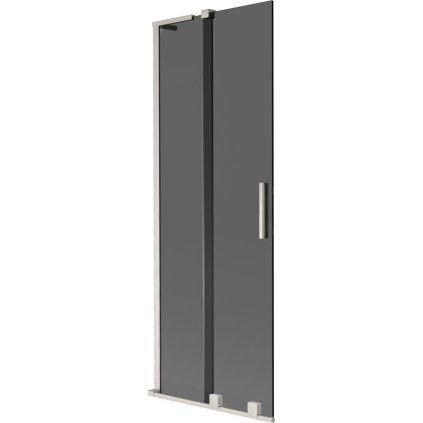 Mexen Velar L, 2-krídlová posuvná vaňová zástena 70 x 150 cm, 8mm šedé sklo, brúsená oceľ, 896-070-003-41-97