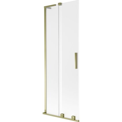 Mexen Velar L, 2-krídlová posuvná vaňová zástena 75 x 150 cm, 8mm sklo námraza, zlatá lesklá, 896-075-003-31-50