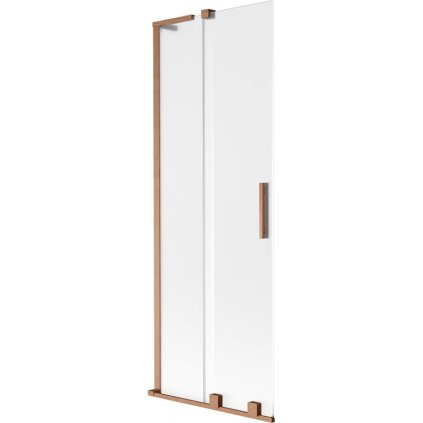 Mexen Velar L, 2-krídlová posuvná vaňová zástena 70 x 150 cm, 8mm sklo námraza, medená matná, 896-070-003-31-65
