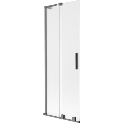 Mexen Velar L, 2-krídlová posuvná vaňová zástena 70 x 150 cm, 8mm sklo námraza, brúsený grafit, 896-070-003-31-66