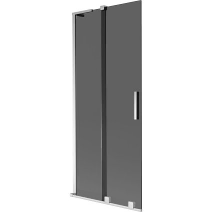 Mexen Velar L, 2-krídlová posuvná vaňová zástena 85 x 150 cm, 8mm šedé sklo, chrómový profil, 896-085-003-41-01