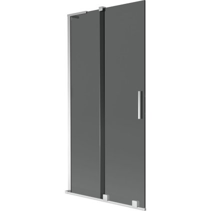 Mexen Velar L, 2-krídlová posuvná vaňová zástena 95 x 150 cm, 8mm šedé sklo, chrómový profil, 896-095-003-41-01