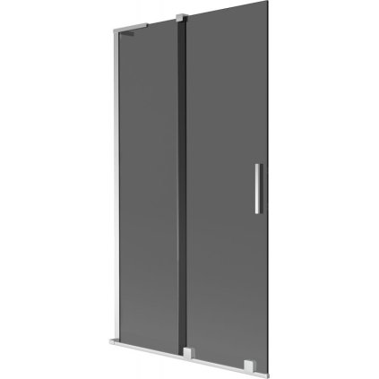 Mexen Velar L, 2-krídlová posuvná vaňová zástena 100 x 150 cm, 8mm šedé sklo, chrómový profil, 896-100-003-41-01
