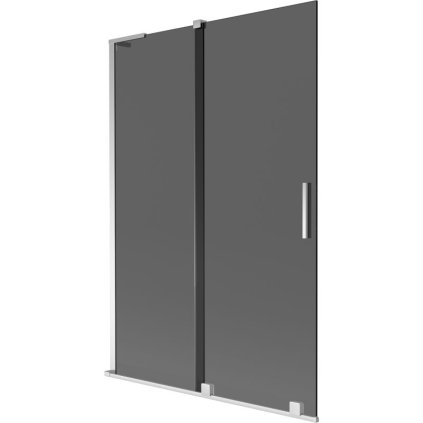 Mexen Velar L, 2-krídlová posuvná vaňová zástena 120 x 150 cm, 8mm šedé sklo, chrómový profil, 896-120-003-41-01