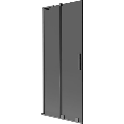 Mexen Velar L, 2-krídlová posuvná vaňová zástena 80 x 150 cm, 8mm šedé sklo, brúsený grafit, 896-080-003-41-66