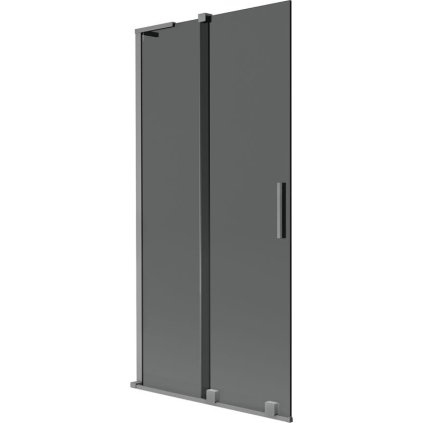 Mexen Velar L, 2-krídlová posuvná vaňová zástena 95 x 150 cm, 8mm šedé sklo, grafitová, 896-095-003-41-95