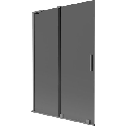 Mexen Velar L, 2-krídlová posuvná vaňová zástena 120 x 150 cm, 8mm šedé sklo, grafitová, 896-120-003-41-95