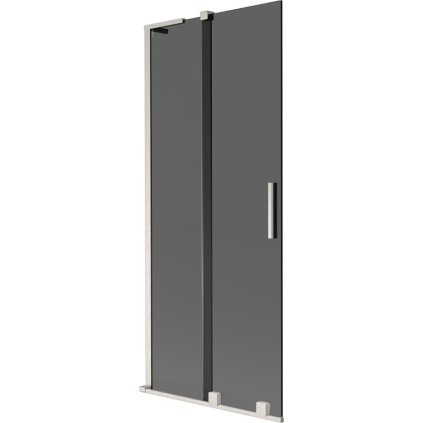 Mexen Velar L, 2-krídlová posuvná vaňová zástena 85 x 150 cm, 8mm šedé sklo, brúsená oceľ, 896-085-003-41-97