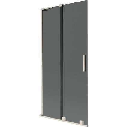 Mexen Velar L, 2-krídlová posuvná vaňová zástena 90 x 150 cm, 8mm šedé sklo, brúsená oceľ, 896-090-003-41-97