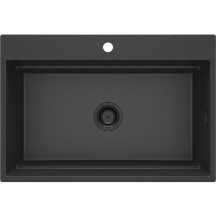 Deante Magnetic, 1-komorový granitový drez 760x520x220mm, grafitová metalíza, DEA-ZRM_G10B