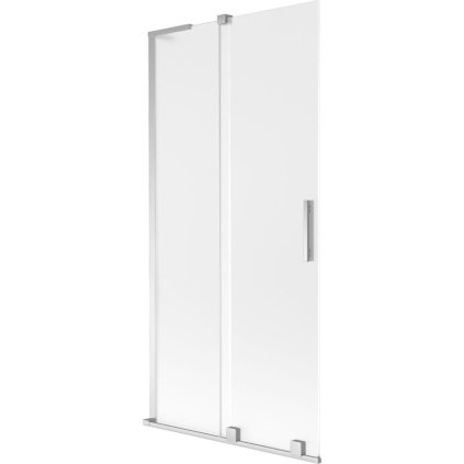 Mexen Velar L, 2-krídlová posuvná vaňová zástena 95 x 150 cm, 8mm sklo námraza, chrómová, 896-095-003-31-01