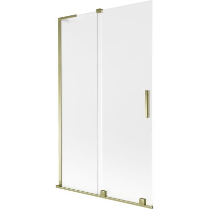 Mexen Velar L, 2-krídlová posuvná vaňová zástena 110 x 150 cm, 8mm sklo námraza, zlatá lesklá, 896-110-003-31-50