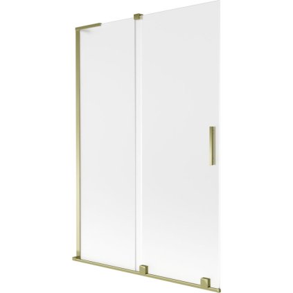 Mexen Velar L, 2-krídlová posuvná vaňová zástena 120 x 150 cm, 8mm sklo námraza, zlatá lesklá, 896-120-003-31-50