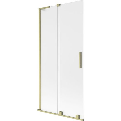 Mexen Velar L, 2-krídlová posuvná vaňová zástena 95 x 150 cm, 8mm sklo námraza, zlatá matná, 896-095-003-31-55