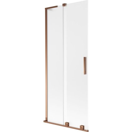 Mexen Velar L, 2-krídlová posuvná vaňová zástena 80 x 150 cm, 8mm sklo námraza, ružové zlato, 896-080-003-31-60