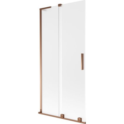 Mexen Velar L, 2-krídlová posuvná vaňová zástena 95 x 150 cm, 8mm sklo námraza, ružové zlato, 896-095-003-31-60