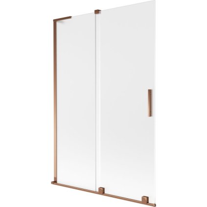 Mexen Velar L, 2-krídlová posuvná vaňová zástena 120 x 150 cm, 8mm sklo námraza, ružové zlato, 896-120-003-31-60